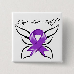 GIST Cancer Hope Love Faith Vierkante Button 5,1 Cm