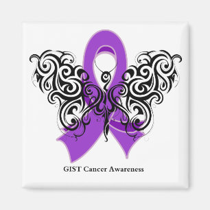GIST Cancer Tribal Butterfly Ribbon Magneet