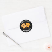 Gist Hoera Grappig Brood Puns Donker BG Ronde Sticker (Envelop)