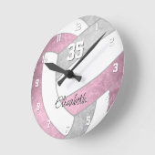 gistend roze volleybalsportzaal ronde klok (Hoek)