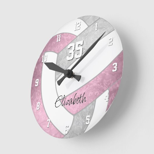 gistend roze volleybalsportzaal ronde klok (Hoek)