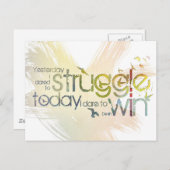 Gisteren durfde ik te worstelen, vandaag durf ik t briefkaart (Voorkant / Achterkant)