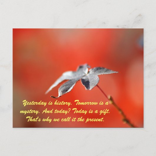 Gisteren is dat de geschiedenis. Morgen is een mys Briefkaart (Voorkant)
