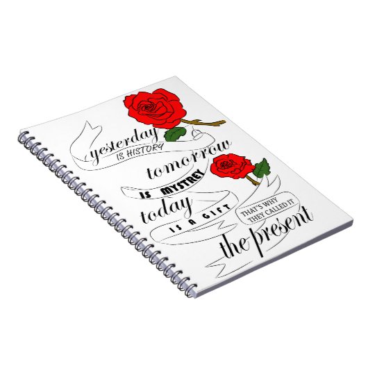 gisteren is de geschiedenis morgen mystrey vandaag notitieboek (Rechterzijde)