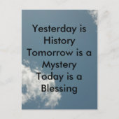 Gisteren is geschiedenis briefkaart (Voorkant)