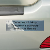 Gisteren is geschiedenis bumpersticker (Op auto)