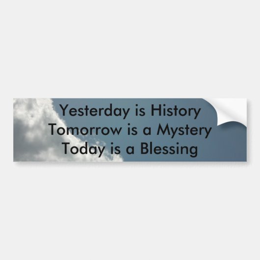 Gisteren is geschiedenis bumpersticker (Voorkant)