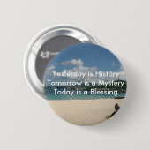 Gisteren is geschiedenis ronde button 5,7 cm (Voorkant /achterkant)