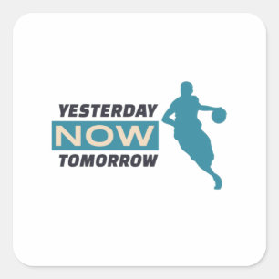 Gisteren, morgen vierkante sticker