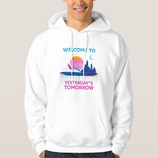 Gisteren Tomorrow - Retro Synthwave Design Hoodie (Voorkant)