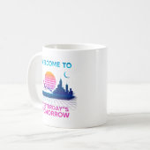Gisteren Tomorrow - Retro Synthwave Design Koffiemok (Voorkant links)