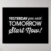 Gisteren zei je morgen...begin nu! poster (Voorkant)