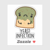 Gistinfectie Grappig Broodpuntje Sticker (Vel)