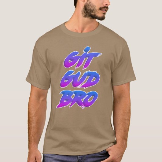 Git Gud Bro Wit Omlijning jongen T-shirt (Voorkant)