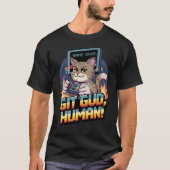 Git Gud, Human! - Gamer Kat Pixel Art T-shirt (Voorkant)