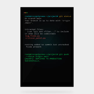 Git Push Force Main - Ontwikkelaarsterminal Acryl Bord