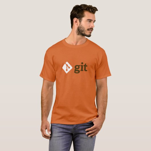 Git T-Shirt (Oranje) (Voorkant volledig)