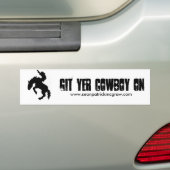 Git Yer Cowboy aan Bumpersticker (Op auto)