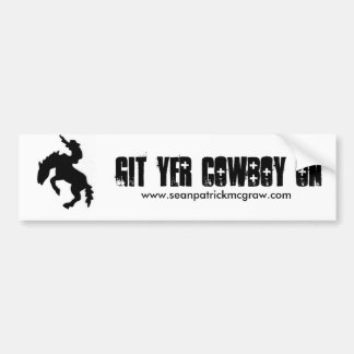 Git Yer Cowboy aan Bumpersticker