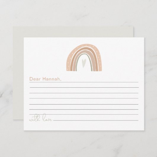 GITA Boho Pastel Regelboog 1e verjaardag Capsule Informatiekaartje (Voorkant / Achterkant)