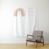 GITA Pastel Boho Rainbow Baby shower Wandkleed (In situ)