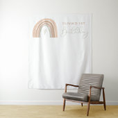 GITA Pastel Rainbow 1e Verjaardag Welkom Teken Tap Wandkleed (In situ)