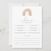 GITA Pastel Rainbow Baby shower voorspellingen Kaart (Voorkant)