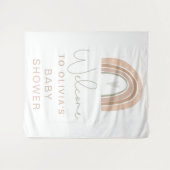 GITA Pastel Rainbow Baby shower Welkom Teken Tapes Wandkleed (Voorkant (horizontaal))