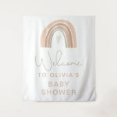 GITA Pastel Rainbow Baby shower Welkom Teken Tapes Wandkleed (Voorkant)