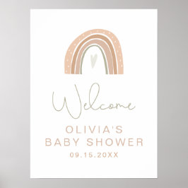 GITA Pastel Rainbow Baby shower Welkomstteken Poster