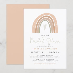 GITA Pastel Rainbow Bridal Shower-uitnodiging Kaart