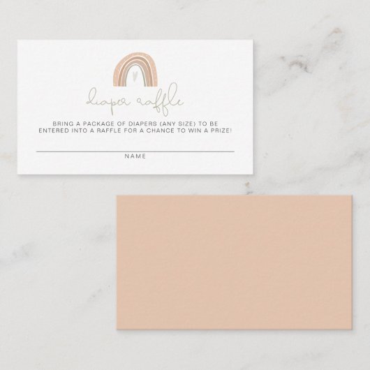 GITA Pastel Rainbow Diaper Raffle Card Plaatskaartje (Voorkant / Achterkant)