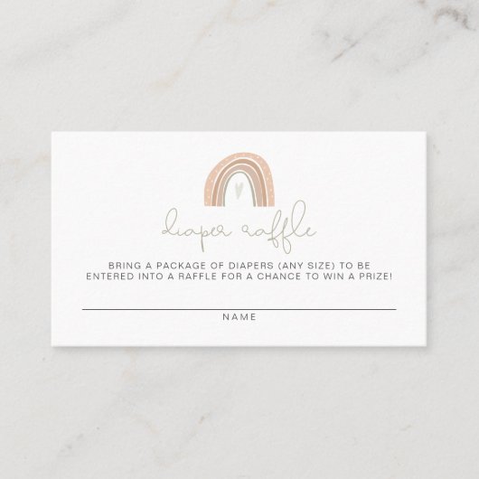 GITA Pastel Rainbow Diaper Raffle Card Plaatskaartje (Voorkant)