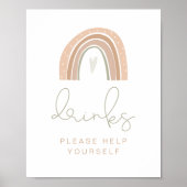 GITA Pastel Rainbow Drink Table Sign Poster (Voorkant)
