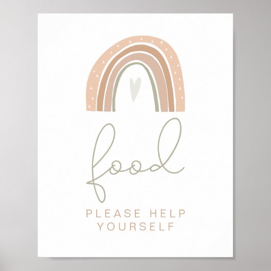 GITA Pastel Rainbow Food Table Sign. Poster
