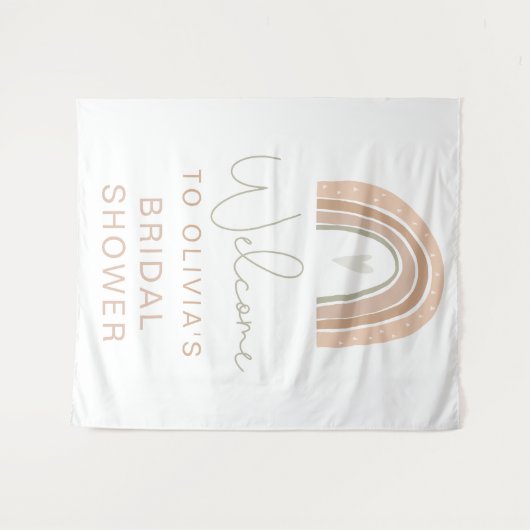 GITA Pastel Regenboog Bruiloft Welcome Sign Tapijt Wandkleed (Voorkant (horizontaal))