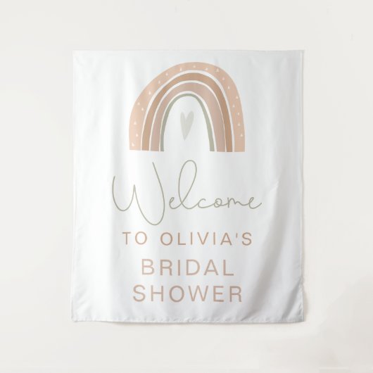 GITA Pastel Regenboog Bruiloft Welcome Sign Tapijt Wandkleed (Voorkant)