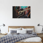 Gitaar 1 36x24 (90x60cm) waccna canvas afdruk (Insitu (Slaapkamer))