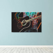 Gitaar 1 36x24 (90x60cm) waccna canvas afdruk (Insitu (Houten vloer))