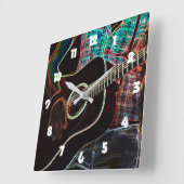 Gitaar 1 witte nummers wca vierkante klok (Hoek)