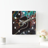 Gitaar 1 witte nummers wca vierkante klok (Huis)