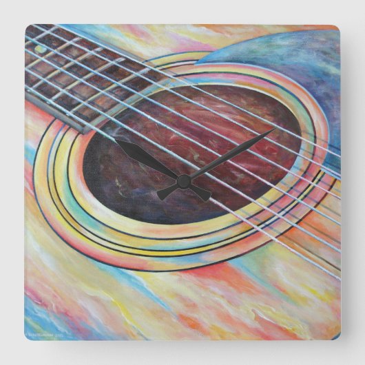 gitaar 2 vierkante klok (Voorkant)
