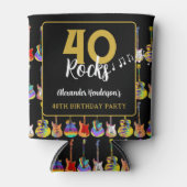 Gitaar 40e Verjaardagsfeestje Rock and Roll Blikjeskoeler (Voorkant)
