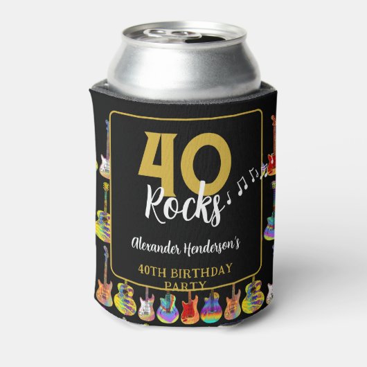 Gitaar 40e Verjaardagsfeestje Rock and Roll Blikjeskoeler (Blikje Achterkant)