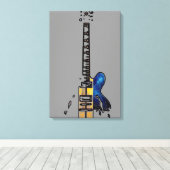 Gitaar 4 16x24 (40x60cm) waccna canvas afdruk (Insitu (Houten vloer))