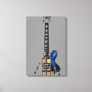 Gitaar 4 16x24 (40x60cm) waccna canvas afdruk