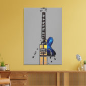 Gitaar 4 24x36 (60x90cm) waccna canvas afdruk (Insitu (Woonkamer))