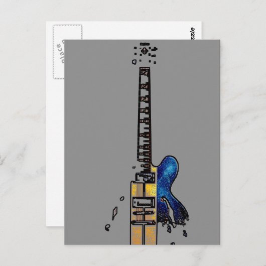 Gitaar 4 pccna briefkaart (Voorkant / Achterkant)