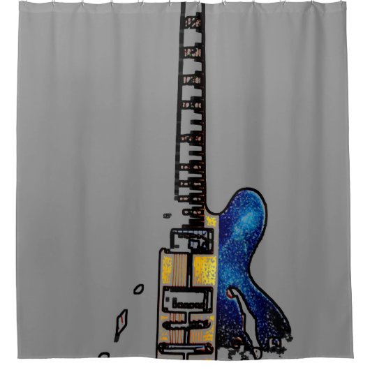 Gitaar 4 sccnm douchegordijn (Voorkant)