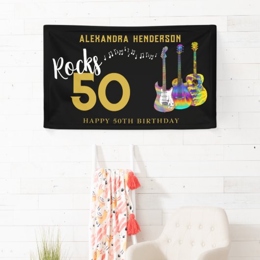 Gitaar 50 Rocks 50ste verjaardag Spandoek (Insitu)